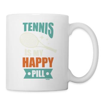 Tennis Is My Happy Pill - Tasse - Weiß - Rechts