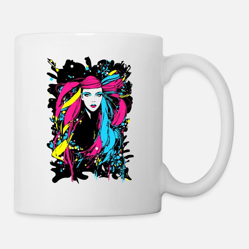 Femme colorée - Mug blanc - blanc