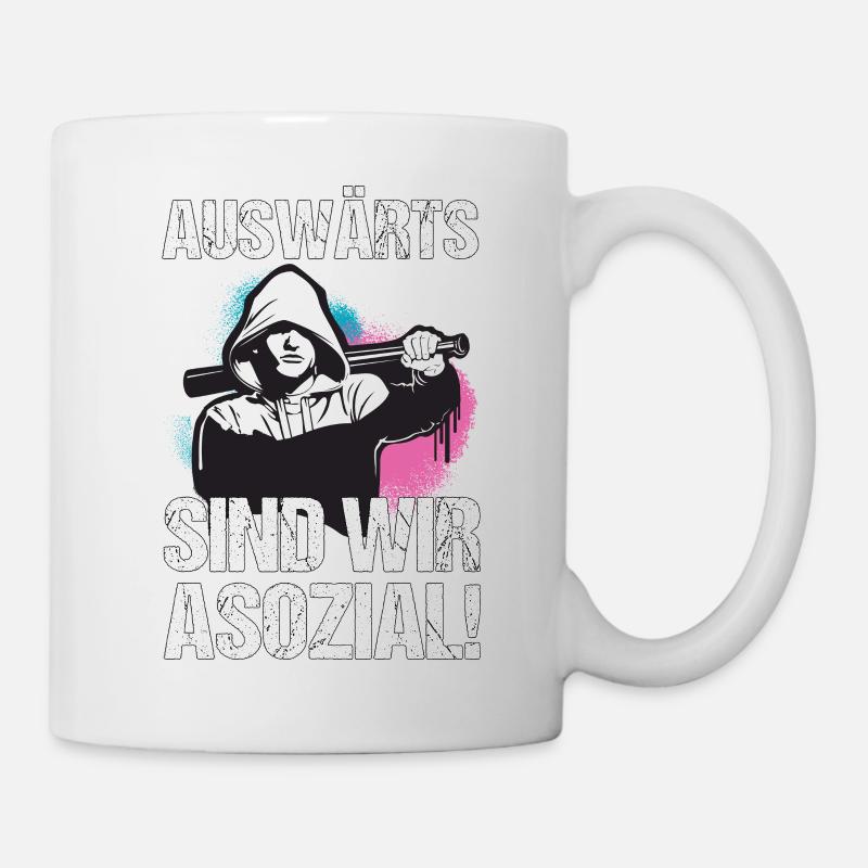 Fußball Auswärts Fans Support Geschenk - Tasse - Weiß