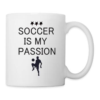Soccer is my passion - Tasse - Weiß - Rechts
