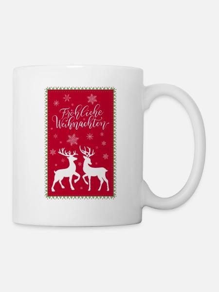 Fröhliche Weihnachten - Tasse - Weiß