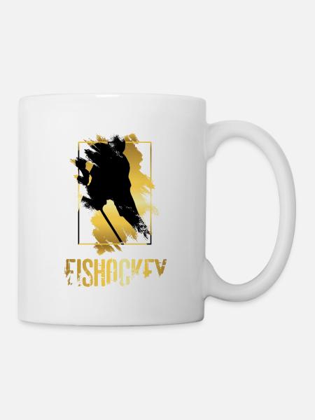 Eishockey Eishockeyspieler Spieler Gold Splash - Tasse - Weiß