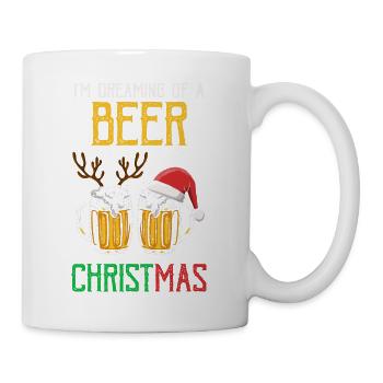 I'm Dreaming Of A Beer Christmas Funny T-Shirts - Tasse - Weiß - Rechts