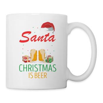 Dear Santa All I Want For Christmas Is Beer Funny - Tasse - Weiß - Rechts