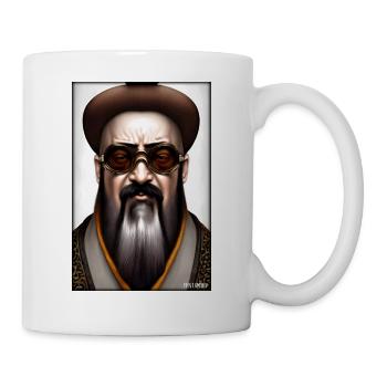 Confucius sunglasses philosopher China Asia - Mug - white - Right