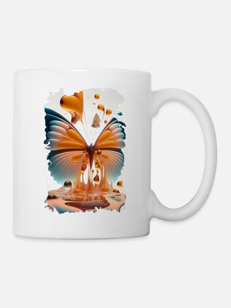 Schmelzender Schmetterling - Tasse - Weiß