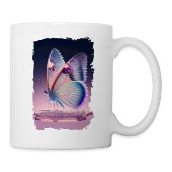 Schmelzender Schmetterling - Tasse - Weiß - Rechts