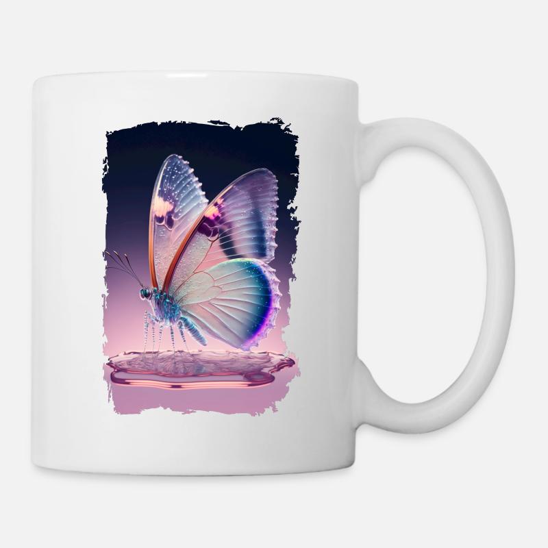 Schmelzender Schmetterling - Tasse - Weiß