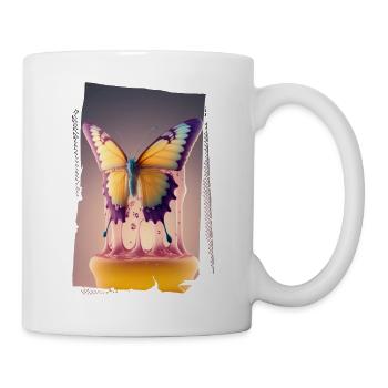 Melting butterfly - Mug - white - Right