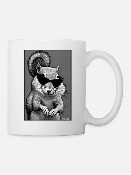 Eichhörnchen Sonnenbrille Wildtier Waldtier Wald - Tasse - Weiß
