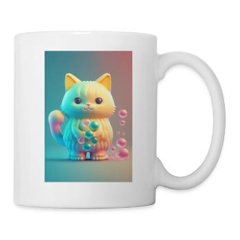 Bunte Katze - Tasse - Weiß - Rechts