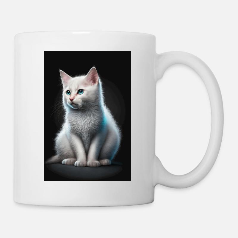 Weiße Katze - Tasse - Weiß