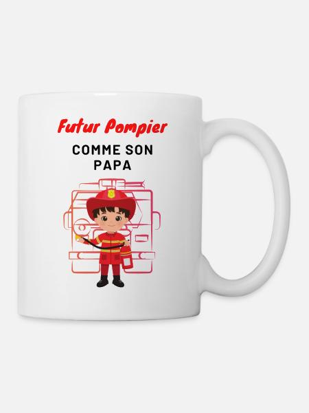 Futur Pompier COMME SON PAPA - Mug blanc - blanc