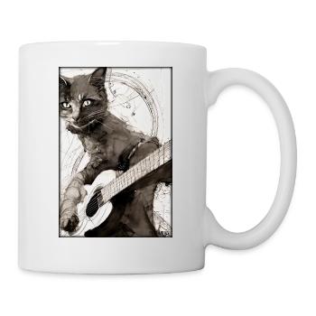 Cat Guitar Pet Musician Cat Friend - Mug - white - Right