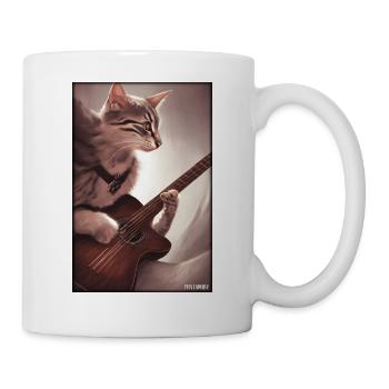 Cat Guitar Pet Musician Cat Friend - Mug - white - Right