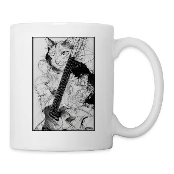 Cat Guitar Pet Musician Cat Friend - Mug - white - Right