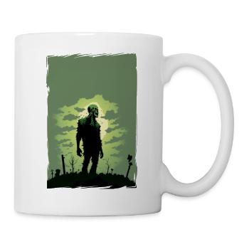 Zombie Illustration Minimalistisches Design - Tasse - Weiß - Rechts