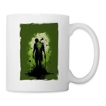 Zombie Illustration Minimalistisches Design - Tasse - Weiß - Rechts