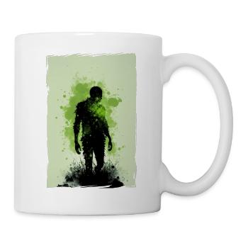 Zombie Illustration Minimalistisches Design - Tasse - Weiß - Rechts