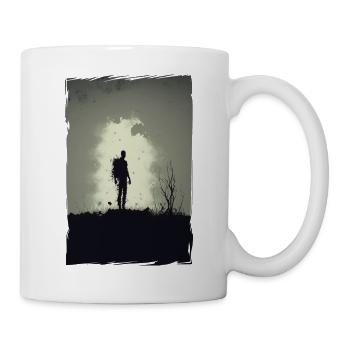 Zombie Illustration Minimalistisches Design - Tasse - Weiß - Rechts