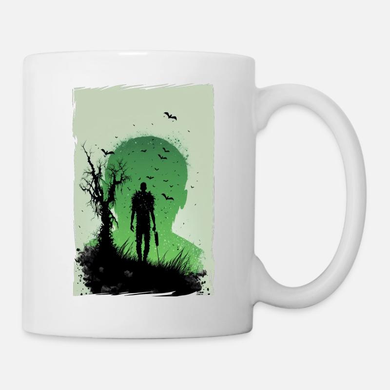 Zombie Illustration Minimaliste Design - Mug blanc - blanc