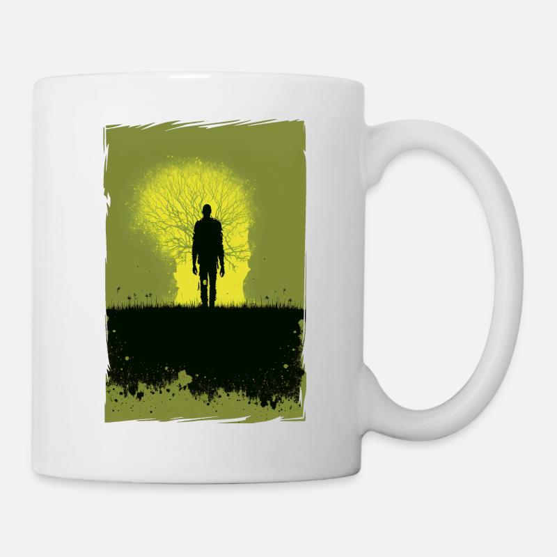 Zombie Illustration Minimaliste Design - Mug blanc - blanc