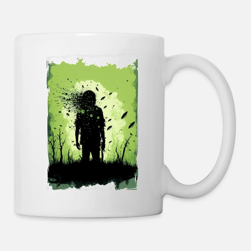 Zombie Illustration Minimalistisches Design - Tasse - Weiß