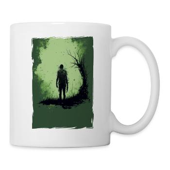Zombie Illustration Minimalistisches Design - Tasse - Weiß - Rechts