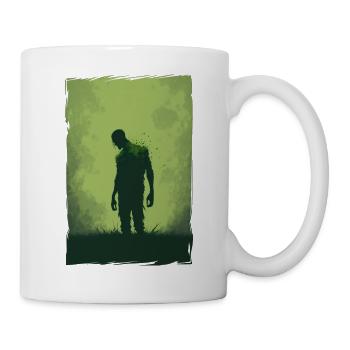 Zombie Illustration Minimalistisches Design - Tasse - Weiß - Rechts