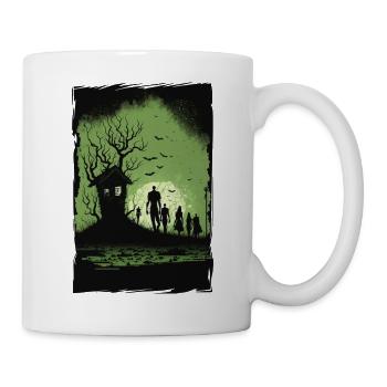 Zombie Illustration Minimalistisches Design - Tasse - Weiß - Rechts