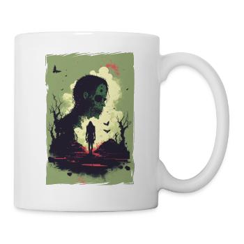 Zombie Illustration Minimalistisches Design - Tasse - Weiß - Rechts