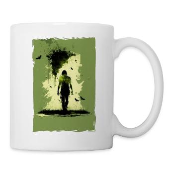 Zombie Illustration Minimalistisches Design - Tasse - Weiß - Rechts