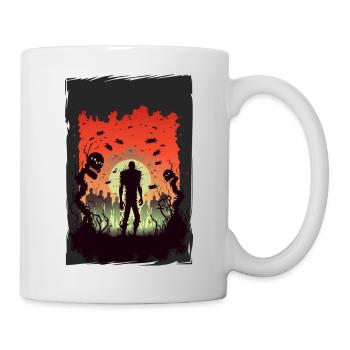 Zombie Illustration Minimalistisches Design - Tasse - Weiß - Rechts