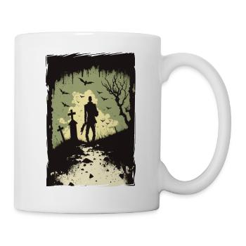 Zombie Illustration Minimalistisches Design - Tasse - Weiß - Rechts