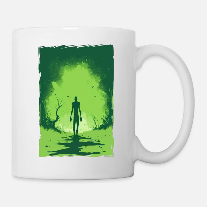 Zombie Illustration Minimaliste Design - Mug blanc - blanc
