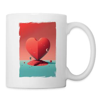 Liebe Illustration Minimalistisches Design - Tasse - Weiß - Rechts