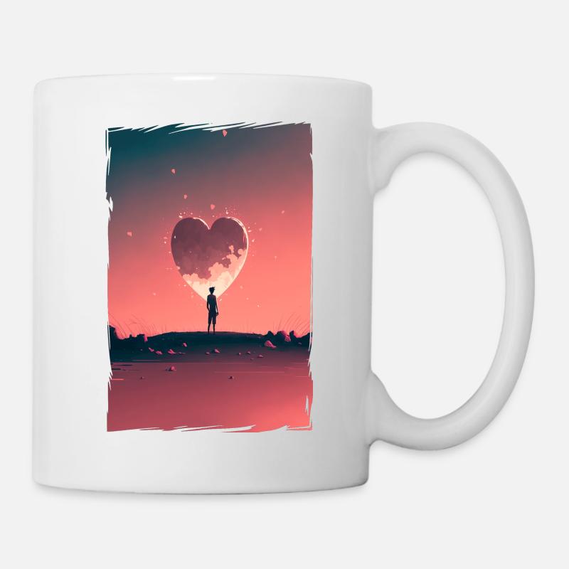 Amour Illustration Design Minimaliste - Mug blanc - blanc