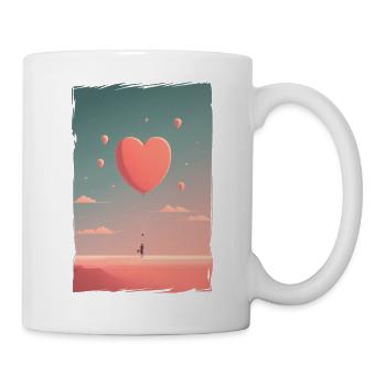 Amour Illustration Design Minimaliste - Mug blanc - blanc - Droite