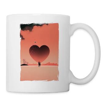 Liebe Illustration Minimalistisches Design - Tasse - Weiß - Rechts