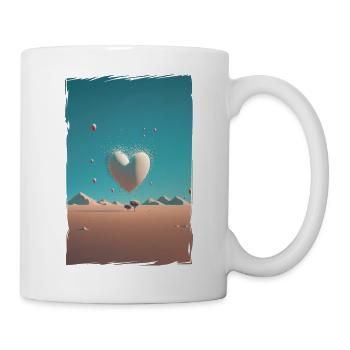 Liebe Illustration Minimalistisches Design - Tasse - Weiß - Rechts