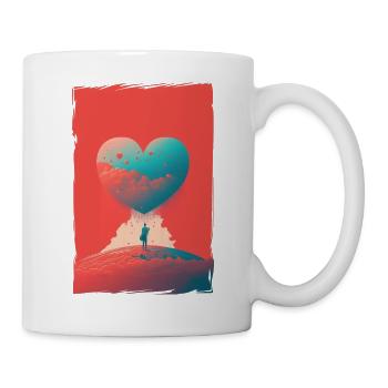 Liebe Illustration Minimalistisches Design - Tasse - Weiß - Rechts