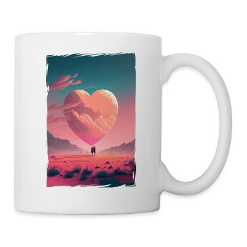 Liebe Illustration Minimalistisches Design - Tasse - Weiß - Rechts