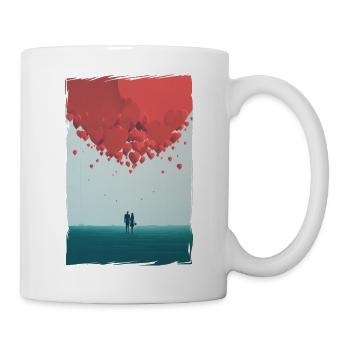 Liebe Illustration Minimalistisches Design - Tasse - Weiß - Rechts