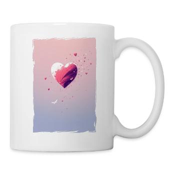 Amour Illustration Design Minimaliste - Mug blanc - blanc - Droite