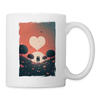Amour Illustration Design Minimaliste - Mug blanc - blanc - Droite