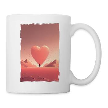 Liebe Illustration Minimalistisches Design - Tasse - Weiß - Rechts