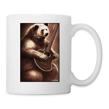 Bear Guitar Wildlife Musician Forest Animal Zoo Animal - Mug - white - Right