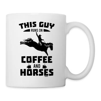 Vatertag Pferd Reiten Mann Rodeo Kaffee - Tasse - Weiß - Rechts