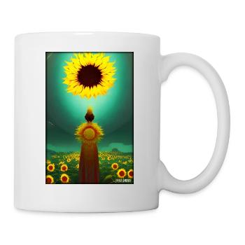 Astéracées de tournesol Fleur Printemps Prairie Verte - Mug blanc - blanc - Droite