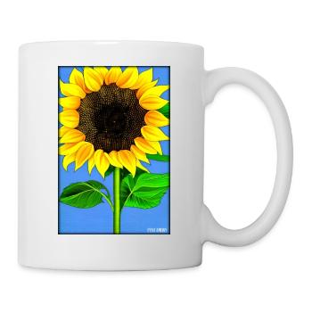 Astéracées de tournesol Fleur Printemps Prairie Verte - Mug blanc - blanc - Droite
